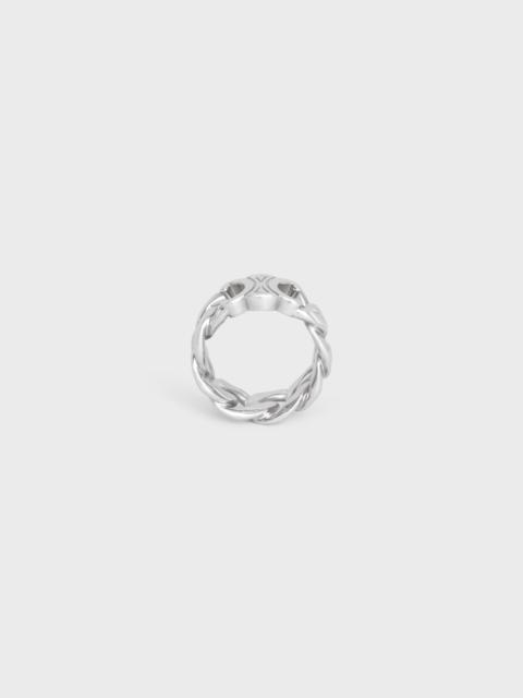 Triomphe Gourmette Ring in Brass with Rhodium Finish