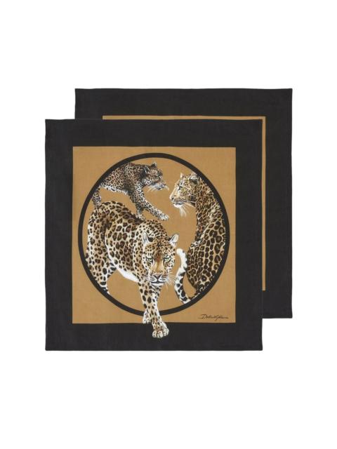 leopard-print napkin set