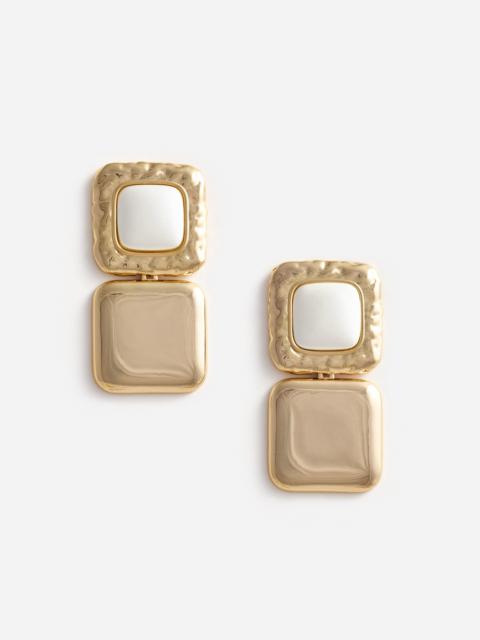 Mottled Gold Pearl Tiered Earrings