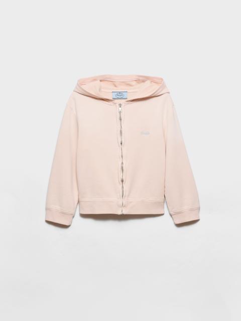 Cotton fleece hoodie zipper jacket