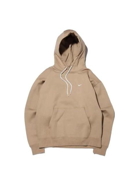 Nike Logo Printing Pattern Drawstring Hooded Long Sleeves Brown DA0316-247