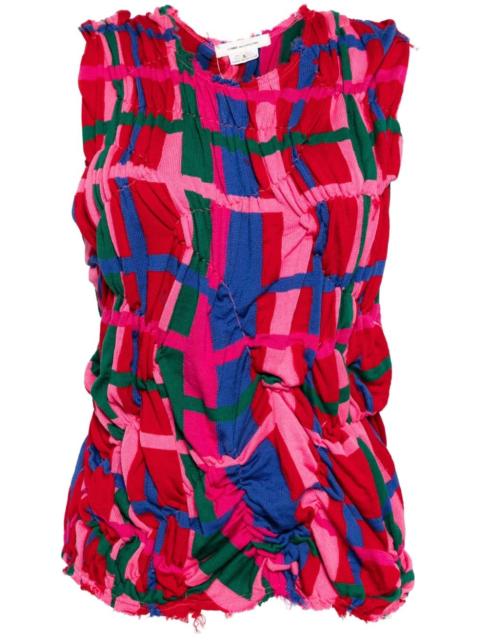 knitted asymmetric design vest