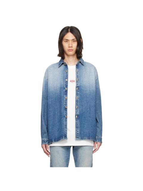 Indigo Faded Denim Shirt