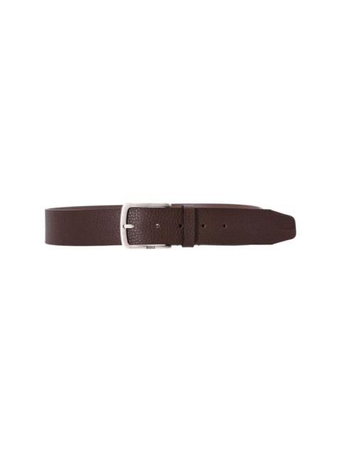grained leather belt