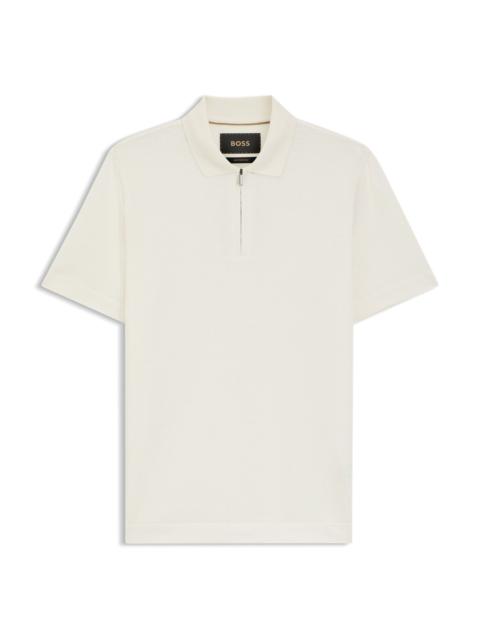 COTTON-SILK POLO SHIRT WITH ZIP NECK