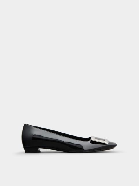 Belle Vivier Metal Buckle Ballerinas in Patent Leather