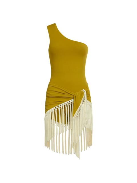 Yacare one-shoulder fringed swimsuit