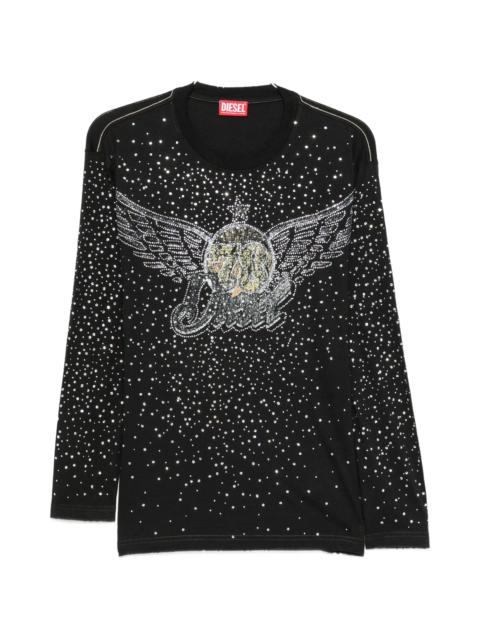 Diesel Rhinestone-embellished Long-sleeve T-shirt