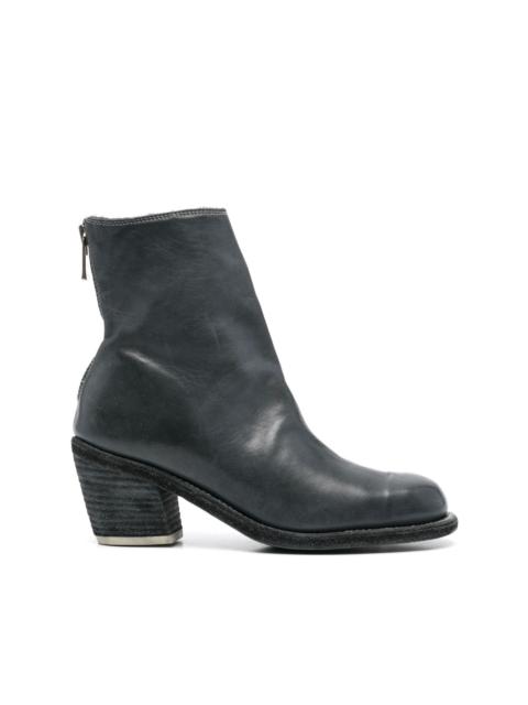 70mm leather ankle boots