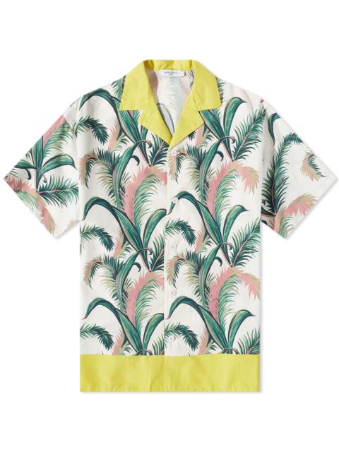 Maison Kitsune Palm Front Print Vacation Shirt