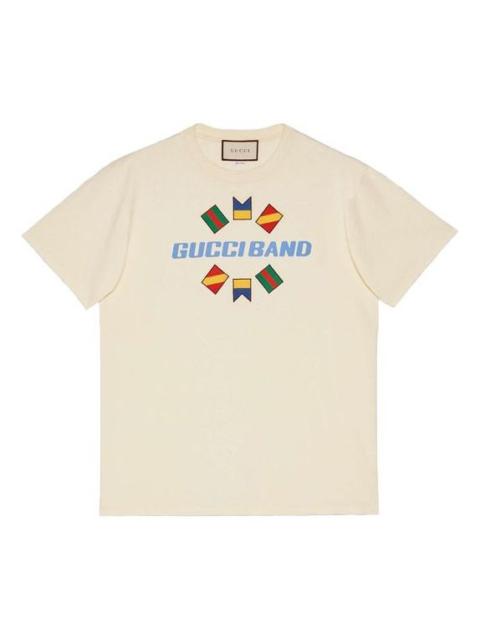 Gucci Band Flag Embroidered Logo For Men White 565806-XJB2X-9756