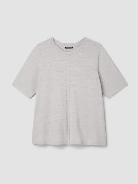 Organic Cotton Jacquard Crew Neck Top