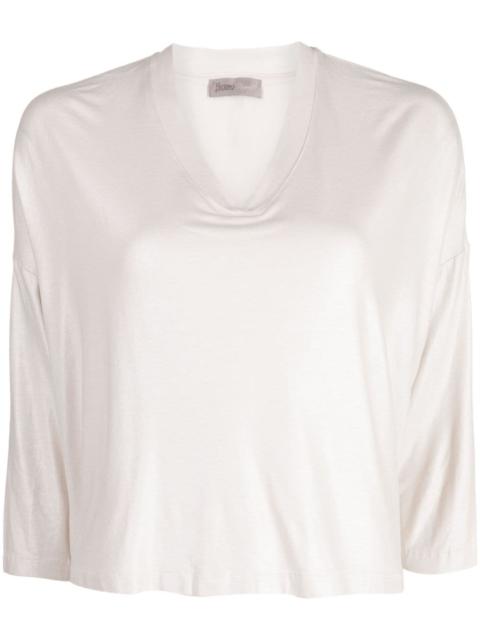 Sweet Satin V-neck T-shirt