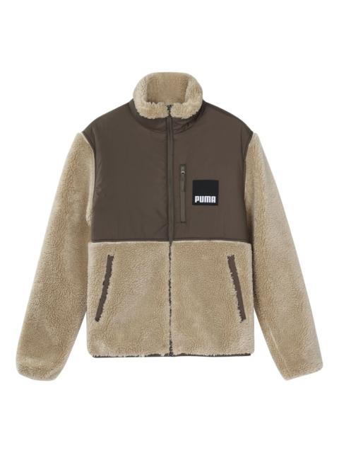 PUMA Sherpa Contrasting Colors Sports lamb's wool Stand Collar Jacket Brown 846325-42