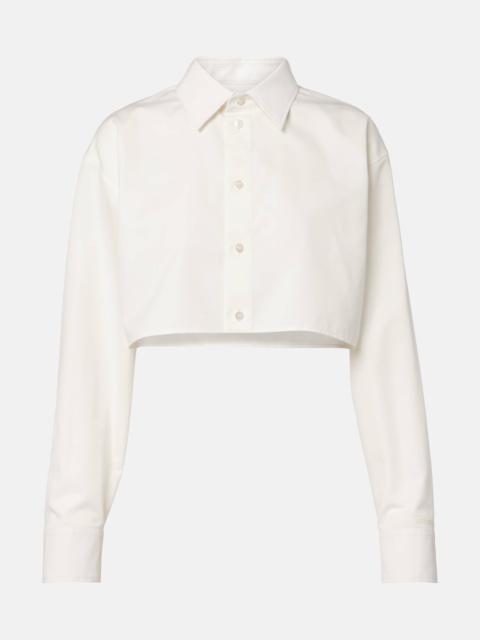 Cropped cotton and silk poplin shirt