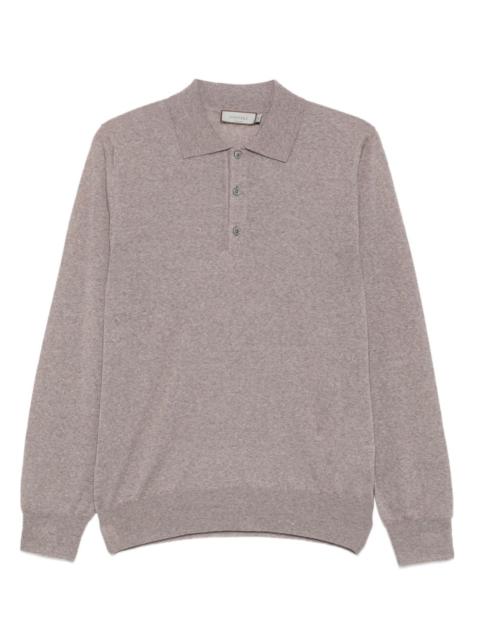 knited long-sleeved polo shirt
