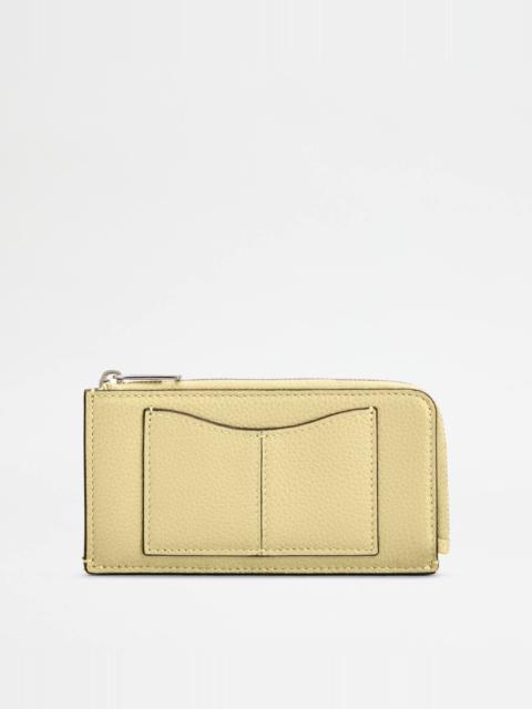 CARD HOLDER IN LEATHER - YELLOW
