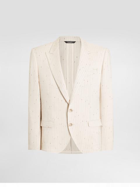 Single-breasted pinstripe finish jacket