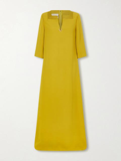 Embellished Satin-trimmed Silk-cady Gown