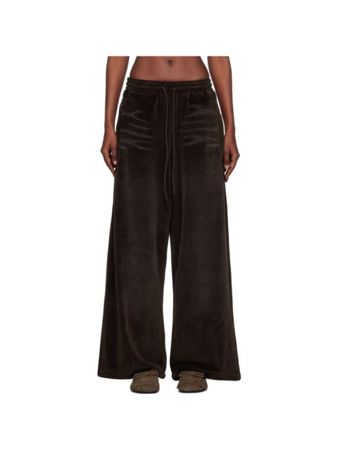 Brown Velour Wide Lounge Pants