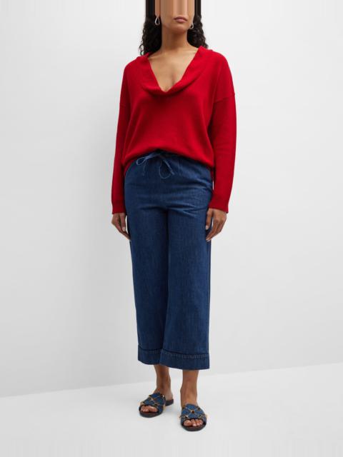 Cowl-Neck Cashmere Sweater