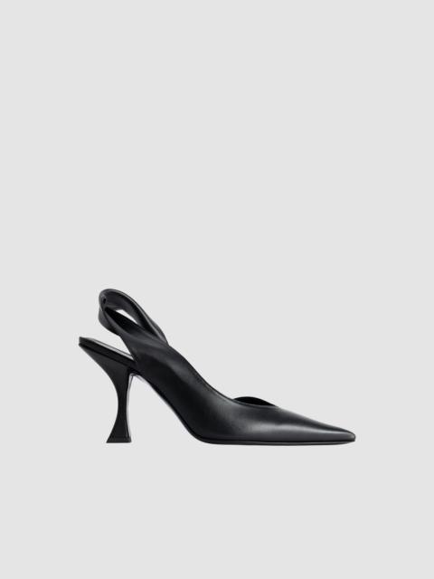 Yasha Black Nappa Leather Slingback Pump