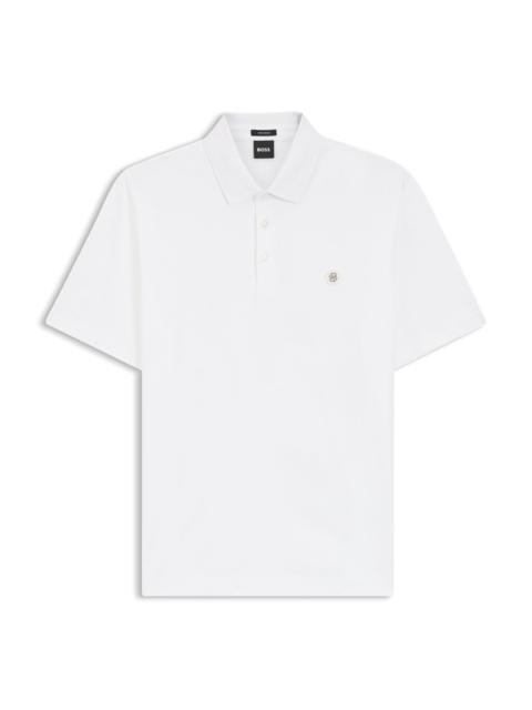 MERCERIZED-COTTON POLO SHIRT WITH DOUBLE B MONOGRAM