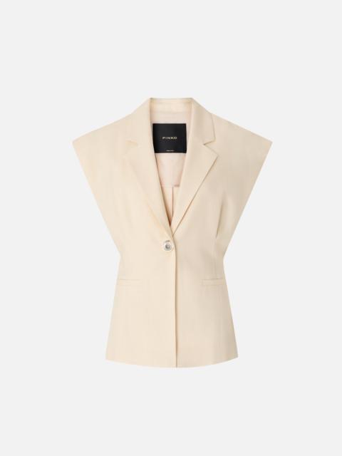 SLEEVELESS RUSTIC-EFFECT JACKET