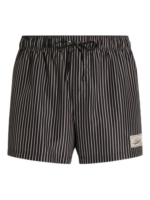 striped-pattern swim shorts