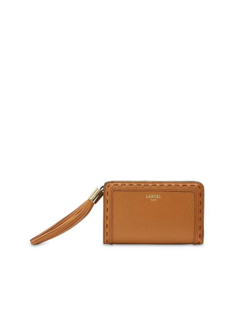 zip-around leather wallet
