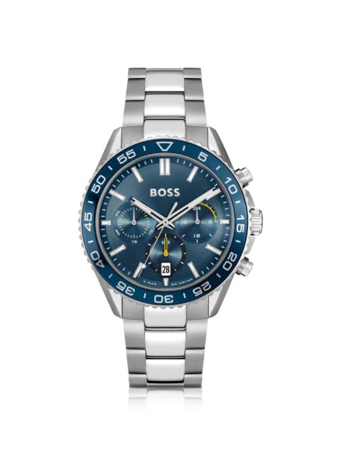 LINK-BRACELET CHRONOGRAPH WATCH WITH BLUE DIAL