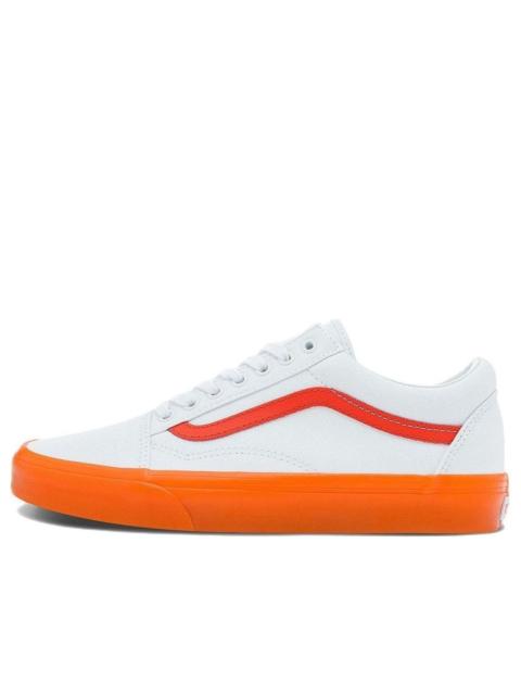 Vans Old Skool Casual Low Top Skate Shoes Small Orange Side Stripe Unisex 'White' VN0000SBZ34