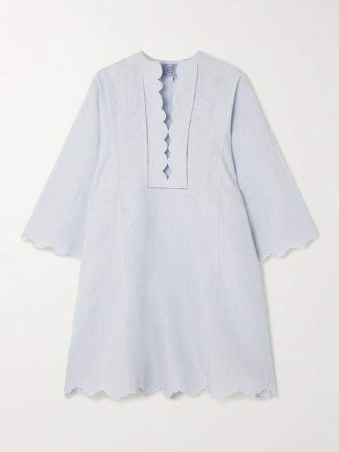 Rachel Embroidered Cotton And Linen-blend Mini Dress