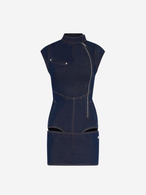 THE ZIPPED DENIM DRESS