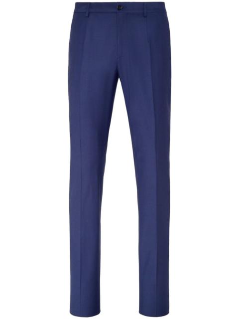 pressed-crease tailored trousers
