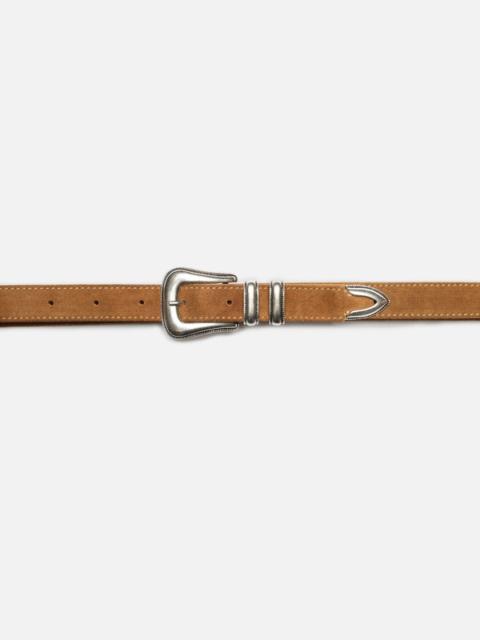 Western Suede Silver Belt Tobacco
