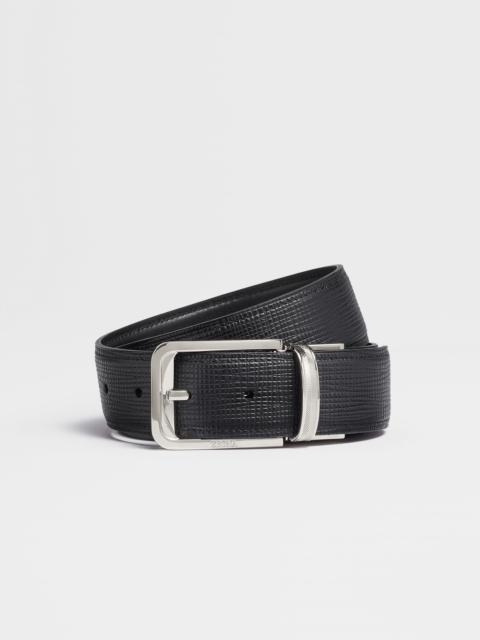 BLACK REVERSIBLE LEATHER BELT