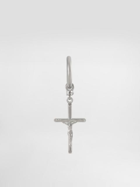 Single stud earring with “DNA” cross