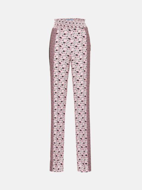 Printed high-rise crêpe pants