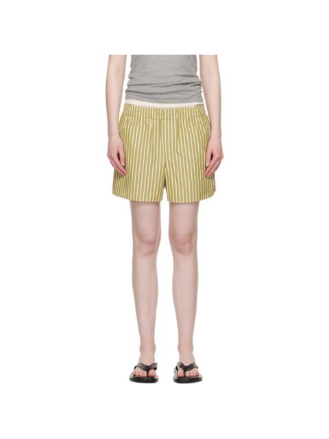 Khaki Cotton Elasticated Shorts