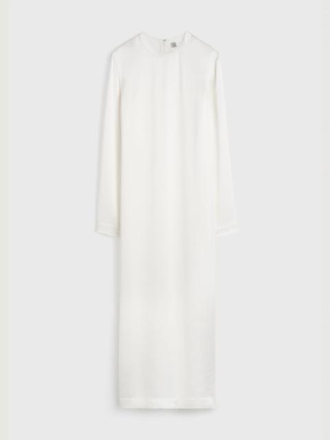 Long satin dress white