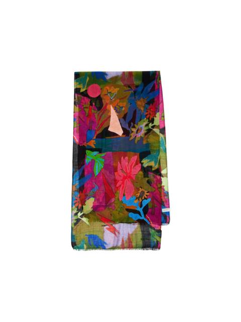 River Collage floral scarf