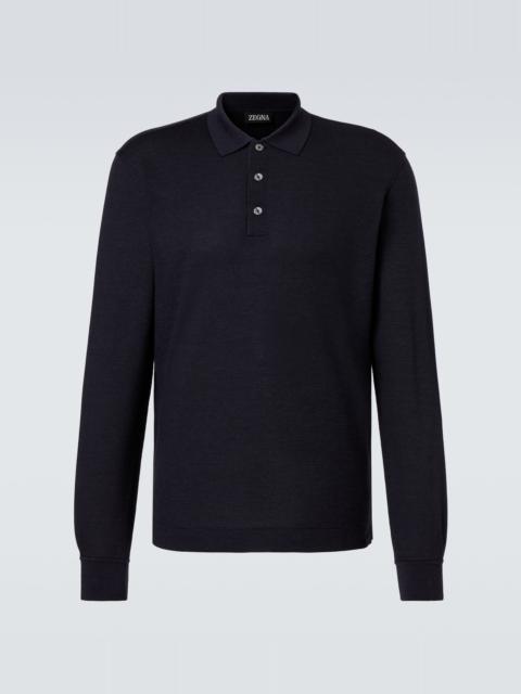 Cotton and silk polo shirt