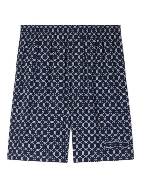 geometric-pattern shorts