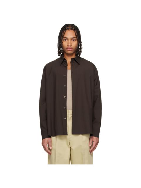 Brown Classic Wool-Blend Shirt