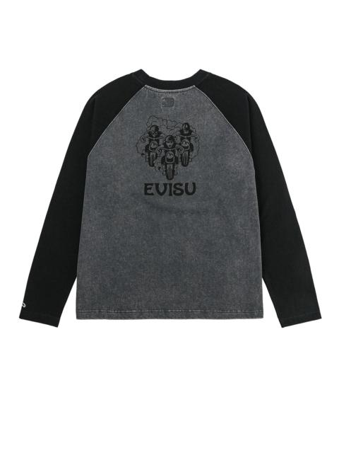 Retro Motocross Print Relax Fit Long-sleeve T-shirt