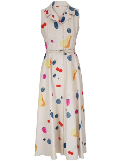 abstract-print silk dress