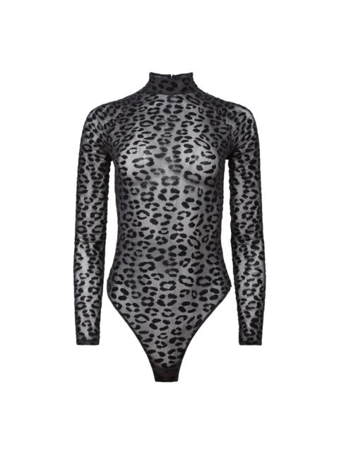 Flocked Leopard Bodysuit