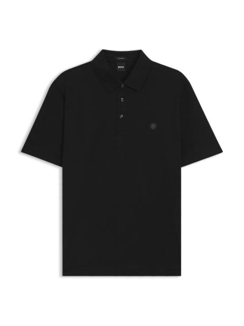 MERCERIZED-COTTON POLO SHIRT WITH DOUBLE MONOGRAM