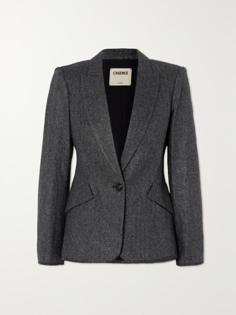 Chamberlain Metallic Herringbone Wool-blend Blazer